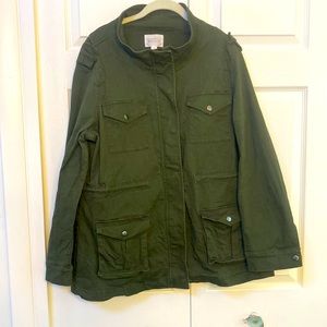 Market and Spruce stretch utility cargo jacket - olive green - XL
